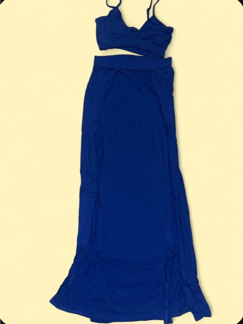 Blue Maxi Skirt & Top Set